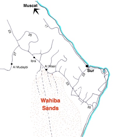 Wahiba Sands Map Oman