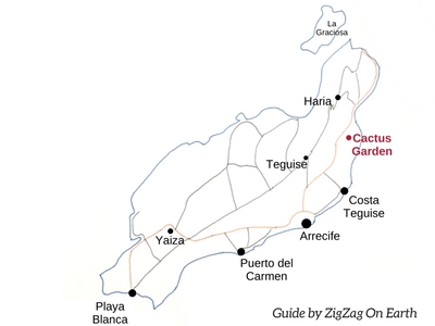 Location Cactus Garden Lanzarote Map
