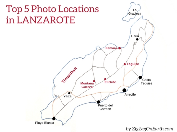 Map Lanzarote Photography location places