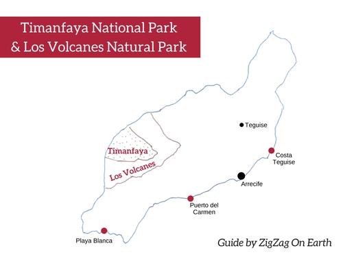 Timanfaya Lanzarote map