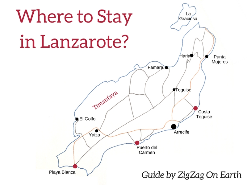 Where to Stay in Lanzarote Map best places