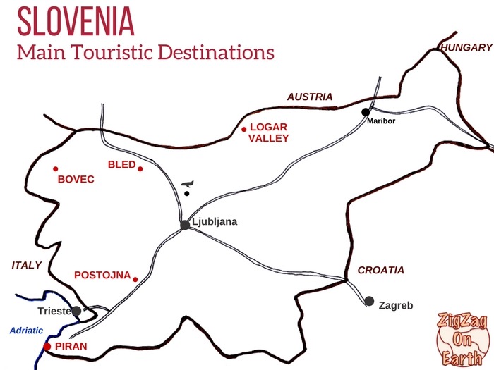 Kort over Slovenien