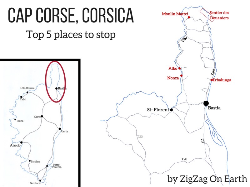 Corsica Cap Corse Map Corsica