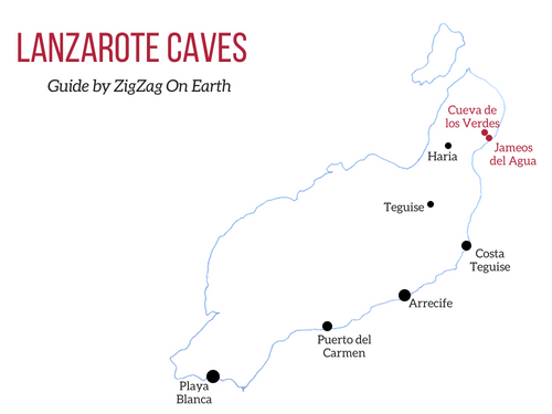 Map Lanzarote caves