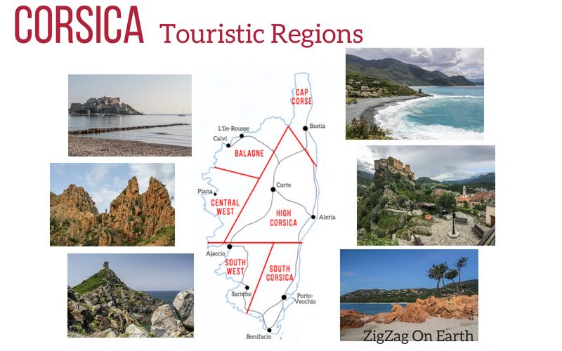 Road Trip destinations Corsica Map