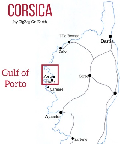 Gulf of Porto Corsica map