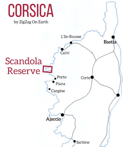 Scandola Nature Reserve Corsica Map