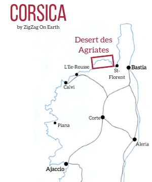 Corsica Desert des Agriates map