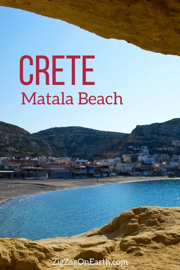beach Matala crete travel Pin