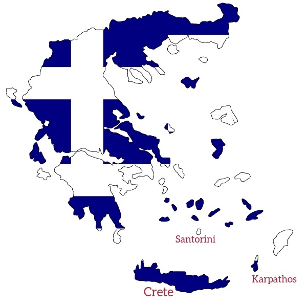 Greece and greek island Map boat tours