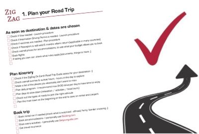 Roadtrip planning checklists
