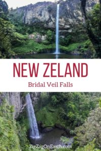 Bridal Veil Falls New Zealand Travel Pin