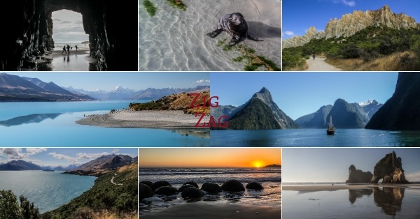 Paesaggi dell'Isola del Sud della Nuova Zelanda