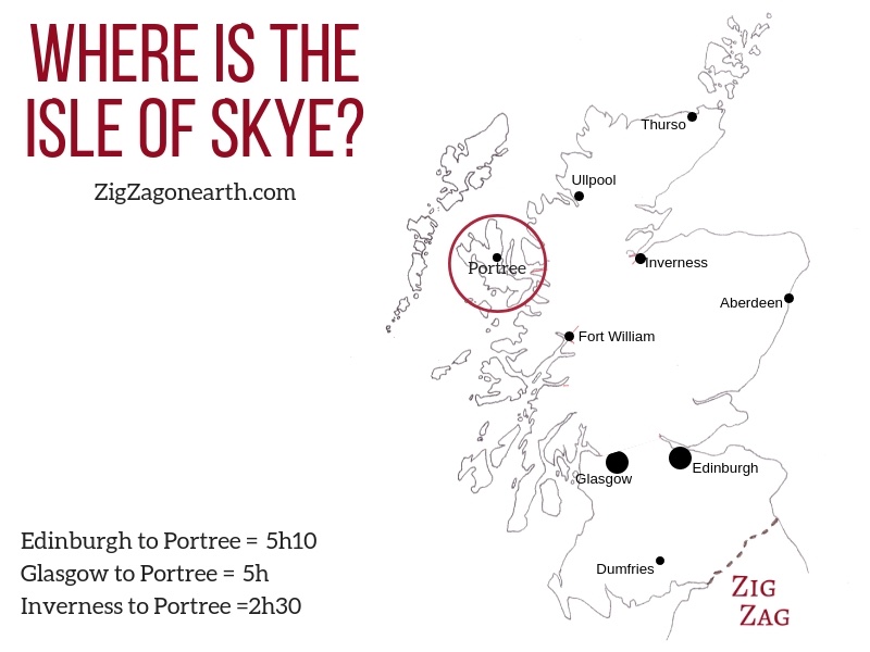 Map of Isle of Skye location in Scotland