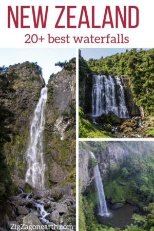 Best waterfalls New Zealand Travel Pin