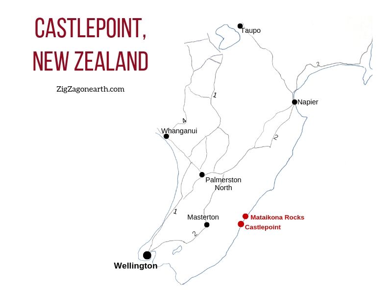 Kaart - locatie Castlepoint