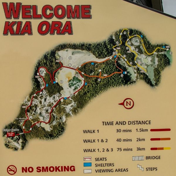 Geothermiepark Wai-O-Tapu - Karte