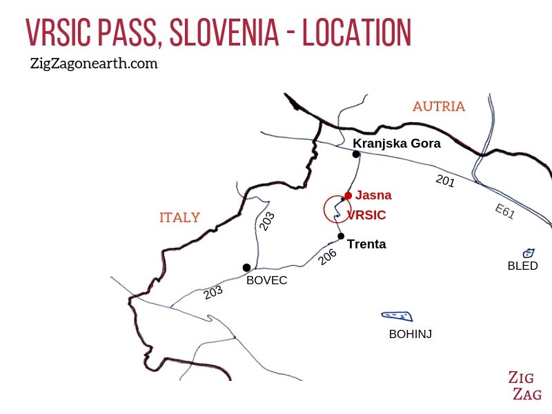 Karta - Vrsic-passets läge