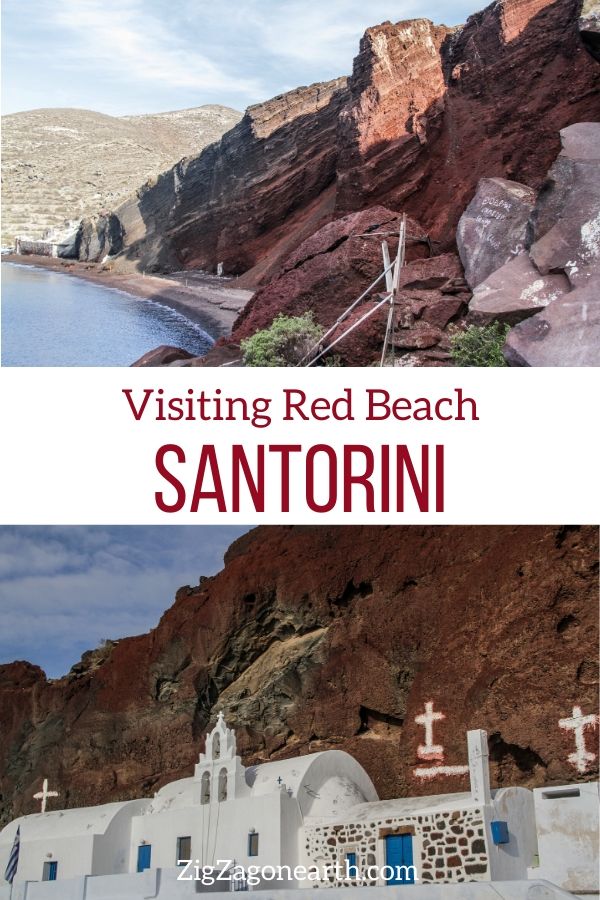 Red Beach Santorini Travel Pin2