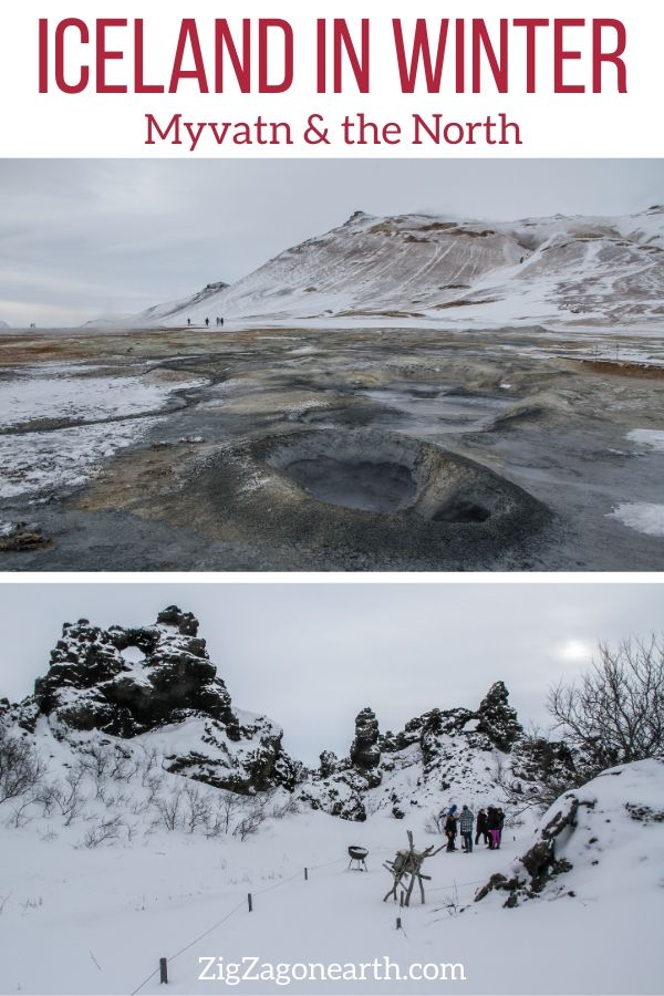 North iceland lake Myvatn in Winter Iceland Travel Pin2