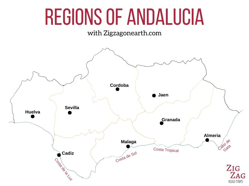 Regions Andalucia Map