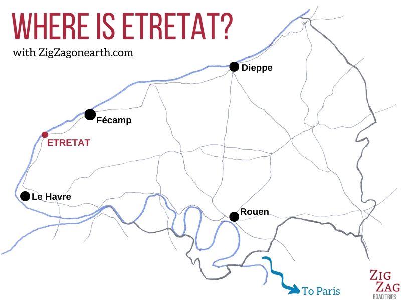 Location Etretat Map Normandy