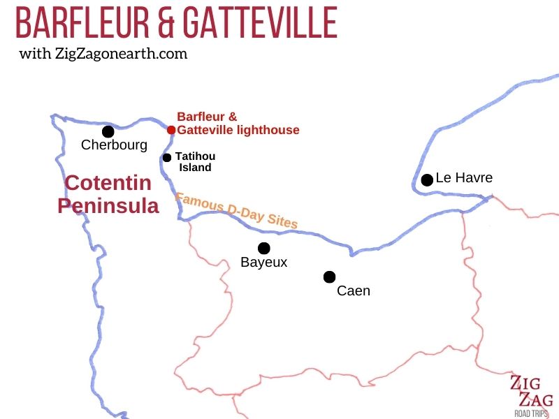 Gatteville Barfleur Normandy map