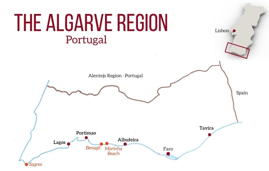 Marinha Beach Algarve Map Algarve destinations