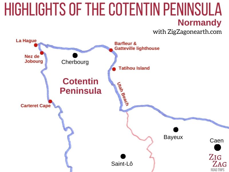 Cotentin Peninsula Map Normandy Highlights