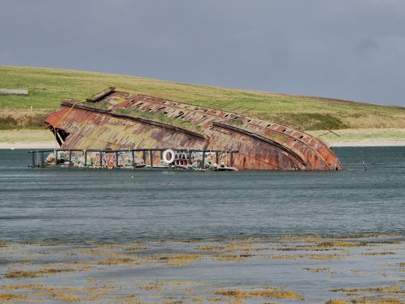 Churchill Barrier ship Burray Orkney Canva