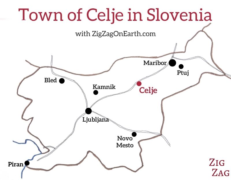 Map - Celje in Slovenia