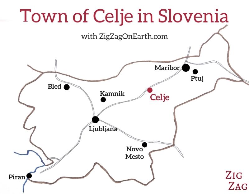 Kort - Celje i Slovenien