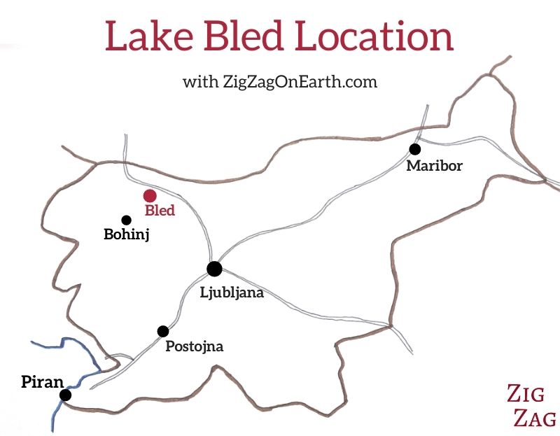 Map Lake Bled in Slovenia Location