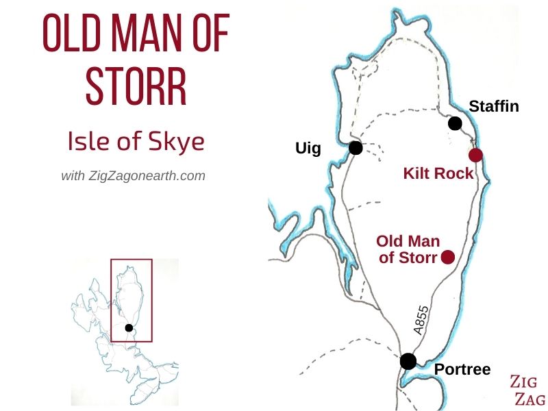 Karta - Old Man of Storr Skye - plats