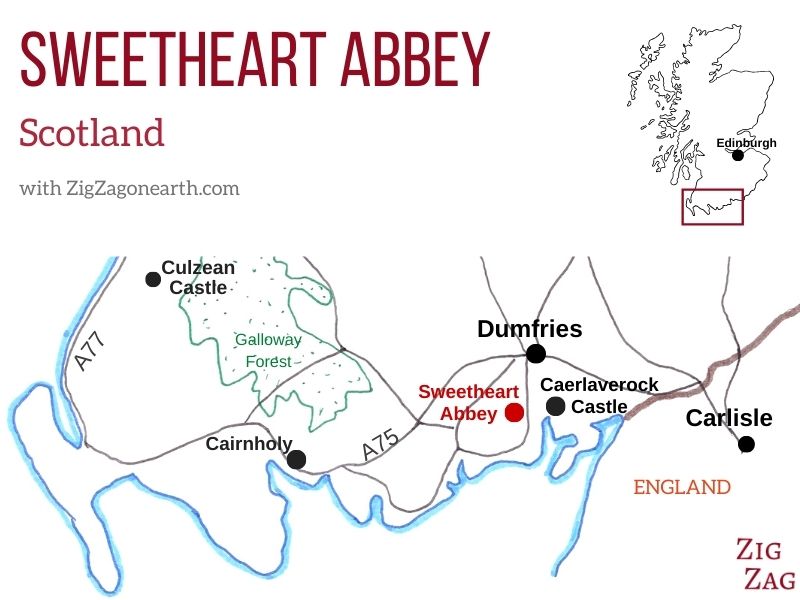 Mappa Abbazia di Sweetheart Posizione