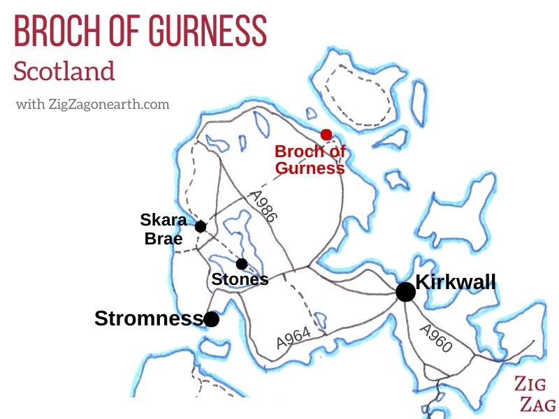 Kaart - Locatie Broch of Gurness