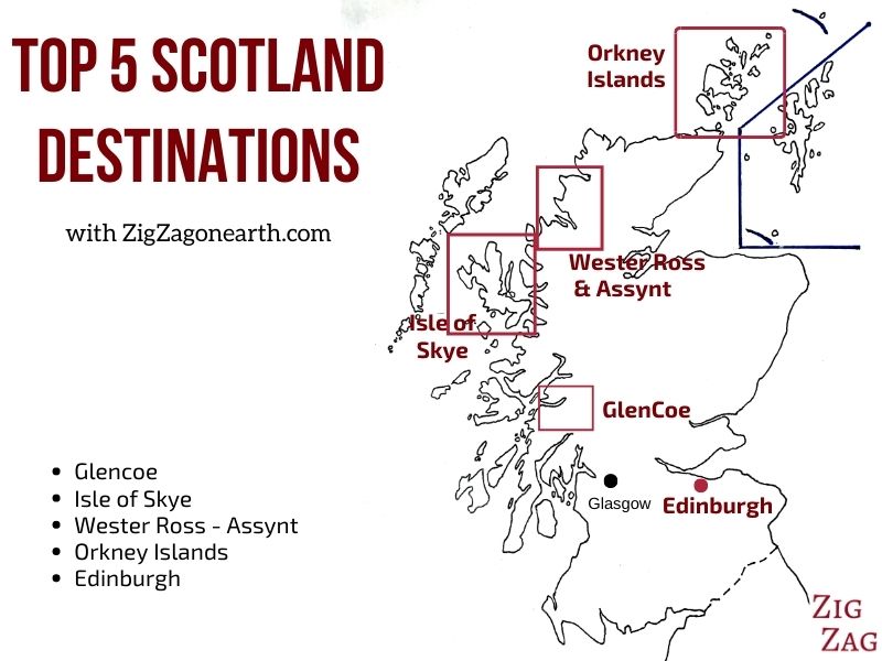 Top Scotland Destinations - Map