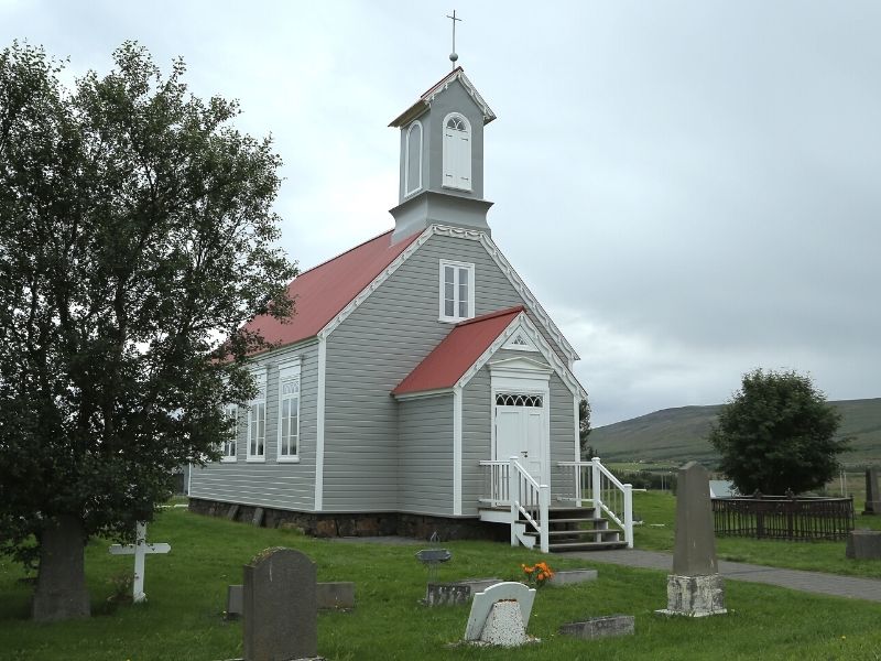 Iglesia de Reykholt en el Círculo Plateado, Islandia