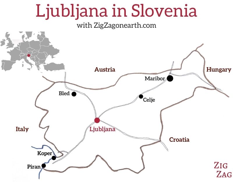 Hvor ligger Ljubljana - Kort