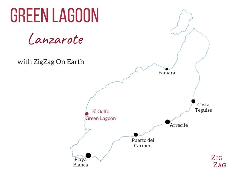 El Golfo Green Lagoon Lanzarote Map location