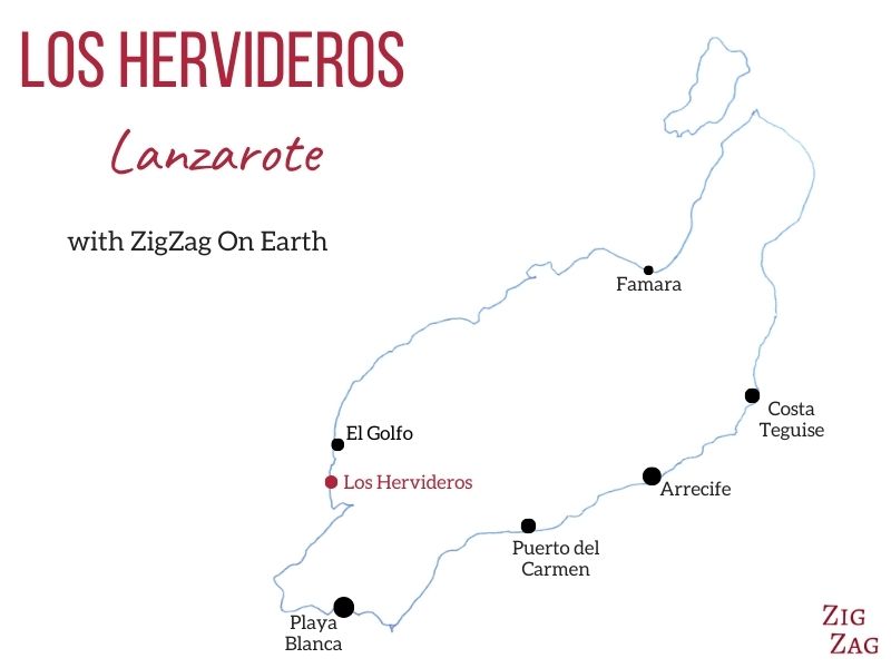 Lava cliffs los hervideros Lanzarote Map location