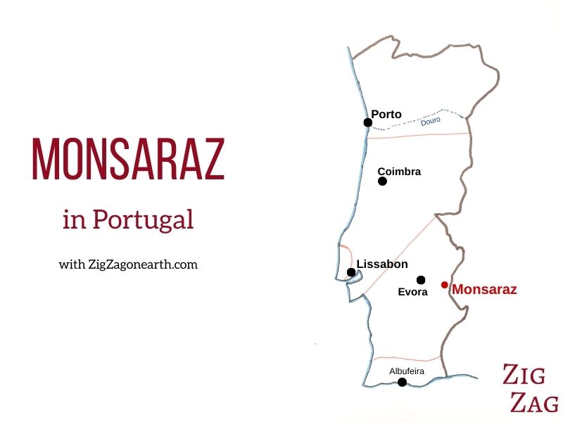 Monsaraz Portugal - Karta över området