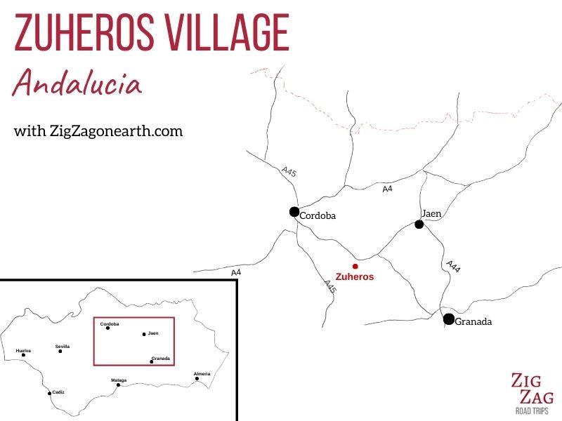 Zuheros in Andalucia - Map of location