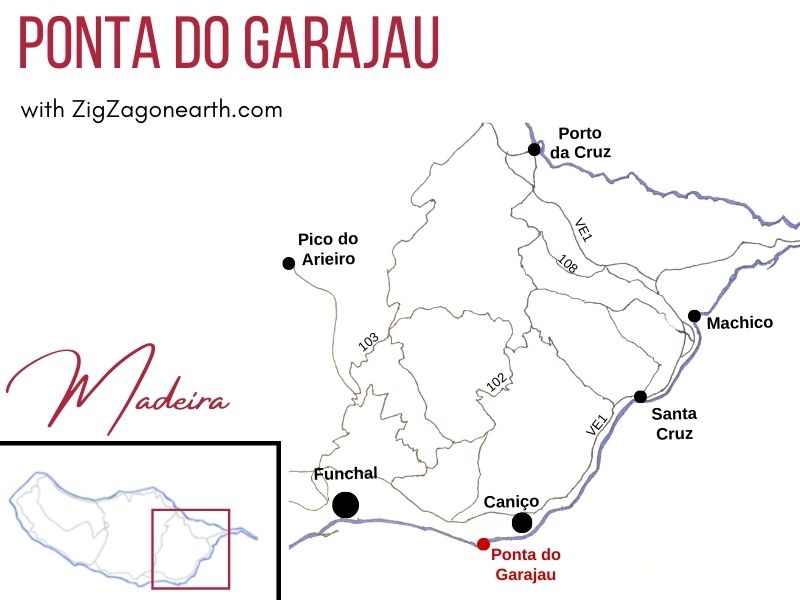 Locatie Ponta do Garajau Madeira Kaart