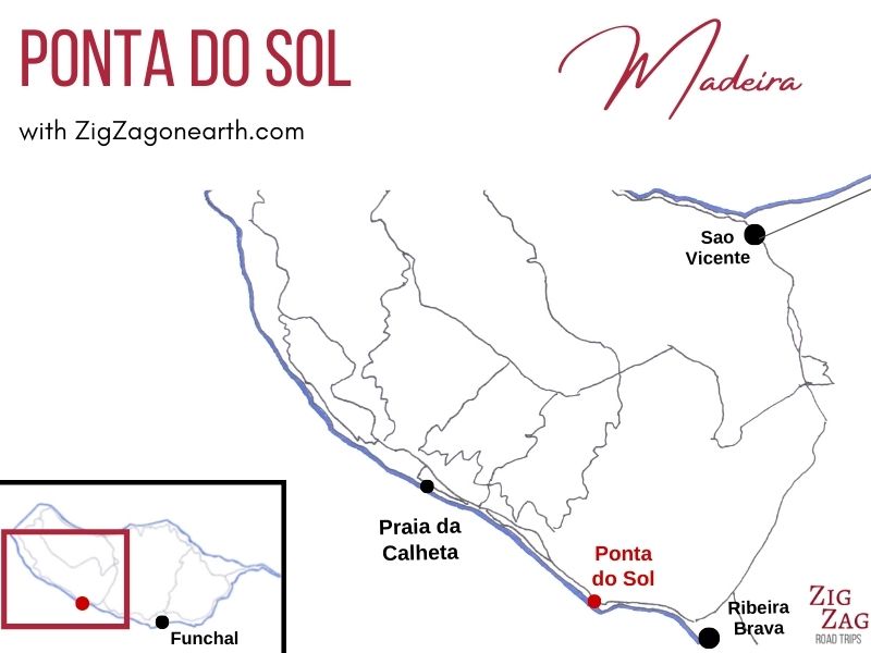 Kaart Ponta do Sol Madeira - Locatie