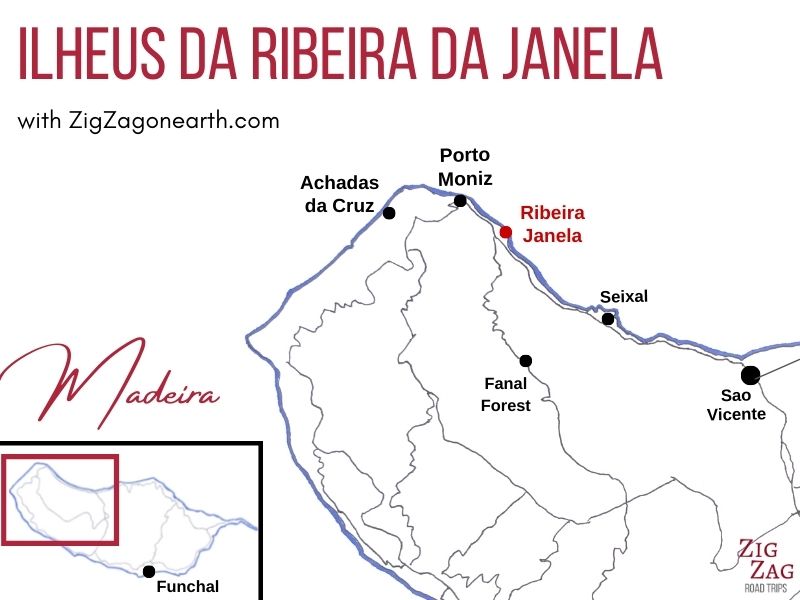 Karta Ribeira da Janela Madeira läge