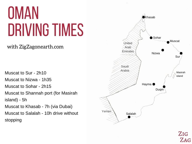 Driving Times in Oman