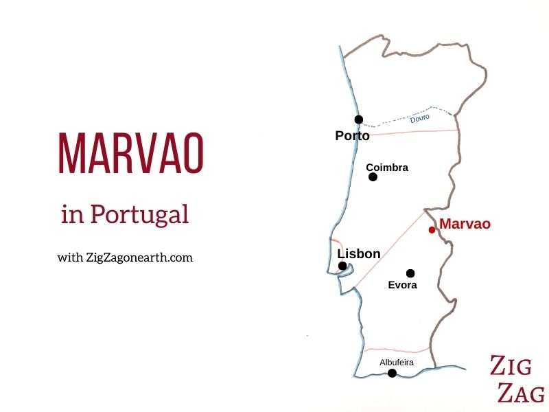 Karta Marvao i Portugal - läge