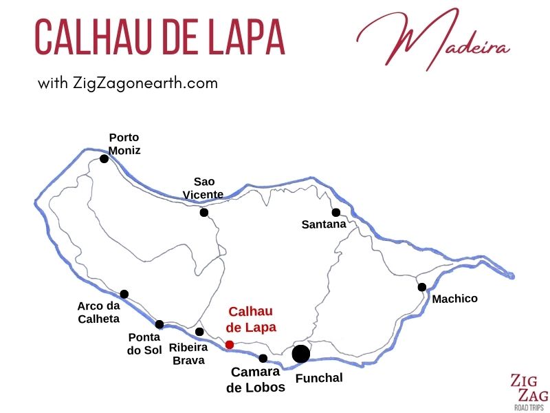 Kaart Calhau da Lapa Madeira - Locatie