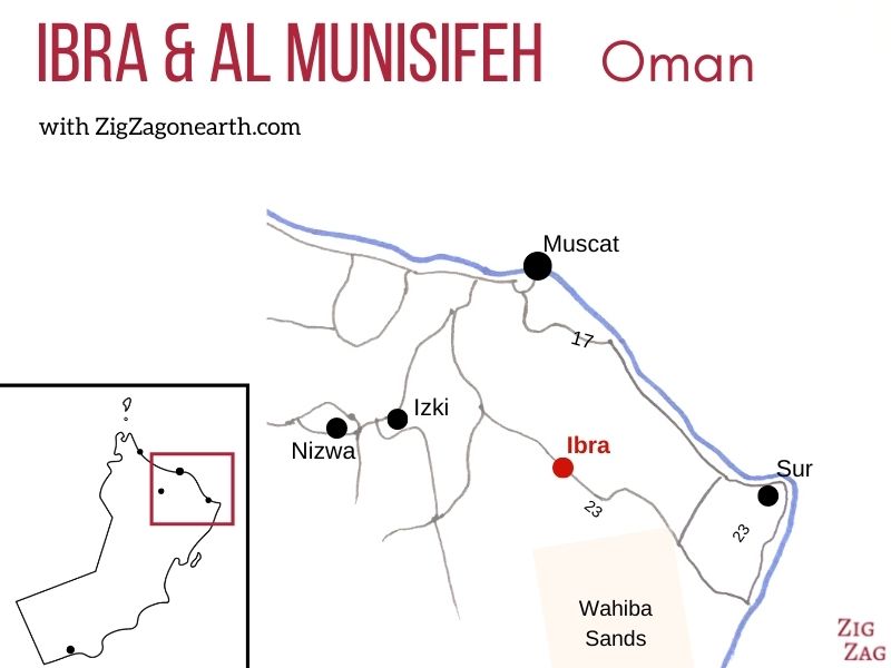 Kaart Ibra Oman Locatie